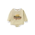 thumbnail image 1 of Franhais Infant Baby Unisex Casual Romper, Round Neck Rainbow/Sun/Letter Printed Long Sleeve Bodysuit, 1 of 9