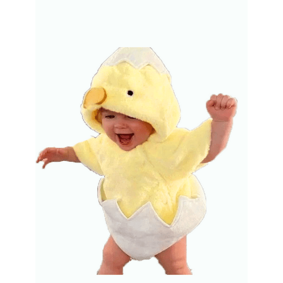 Franhais Kids Costume Short Sleeve Snap Up Plush Romper Newborn Chick Egg Costume Infant Clothes 70-100