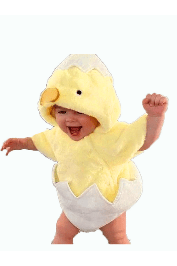 Kids Costume Short Sleeve Snap Up Plush Romper Newborn Chick Egg Costume Infant Clothes 70-100