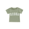 thumbnail image 1 of Franhais Kids Summer T-Shirt, Letters Print Round-Neck Short Sleeve Pullover Tops for Girls, Boys, 1-6 Years, Green, 1 of 8