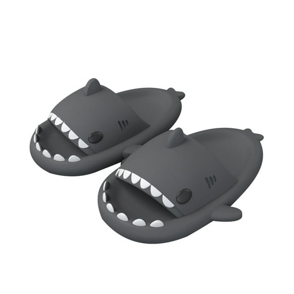 Franhais Ladies Mens Cute Non-Slip Shark's Mouth Open Slippers Summer Sole Sandals Casual Beach Shoes
