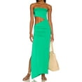 thumbnail image 1 of Franhais Ladies Strapless Split Slim Dress, Printing Waist Hollow Ruched  Backless Long Skirt, 1 of 4