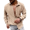 thumbnail image 1 of Franhais Long Sleeve Shirts Fall Casual Fashion Shirt Lapel Collar Solid Color Tops, 1 of 4