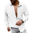 thumbnail image 1 of Franhais Long Sleeve Shirts Fall Casual Fashion Shirt Lapel Collar Solid Color Tops, 1 of 5