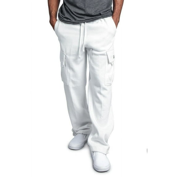 Franhais Man Casual Pants Solid Color Loose Pocket Drawstring Design Elastic Waist Long Trousers