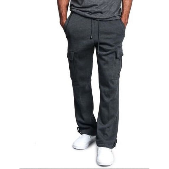 Franhais Man Casual Pants Solid Color Loose Pocket Drawstring Design Elastic Waist Long Trousers