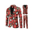 thumbnail image 1 of Franhais Men Christmas Suit Funny Long Sleeve Single Breasted Jacket with Vest Pants Set Formal Outfit, 1 of 9