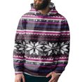 thumbnail image 1 of Franhais Men Christmas Sweatshirts Snowflake Elk Print Lightweight Pullover Hoodie Fall Long Sleeve Tracksuit Tops Streetwear, 1 of 4