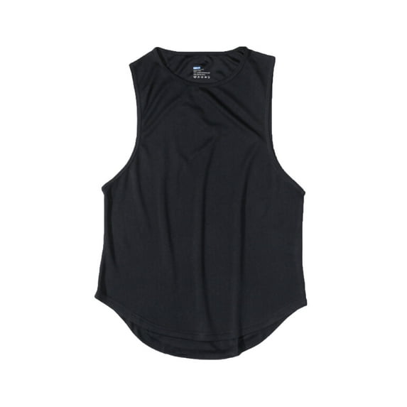 Franhais Men Sports Tank Top Sleeveless Round Neck Solid Color Tops Running Fitness Tops for Men