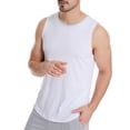 thumbnail image 1 of Franhais Men's Ice Silk Vest Sleeveless Round Neck Slim Fit Contrast Color Sports Fitness Bottoming Tops, 1 of 6