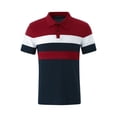 thumbnail image 1 of Franhais Men 's Short Sleeve Polo Shirt Classic Fit Casual Slim Fit Shirts Contrast Color Stripe Patchwork T Shirts Lapel Tops（S-5XL）, 1 of 10