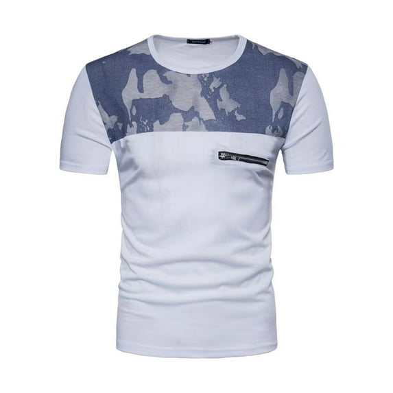 Franhais Men’s T-shirt, Short Sleeve Crew Neck Camouflage Print Summer Tops Streetwear for Casual Daily