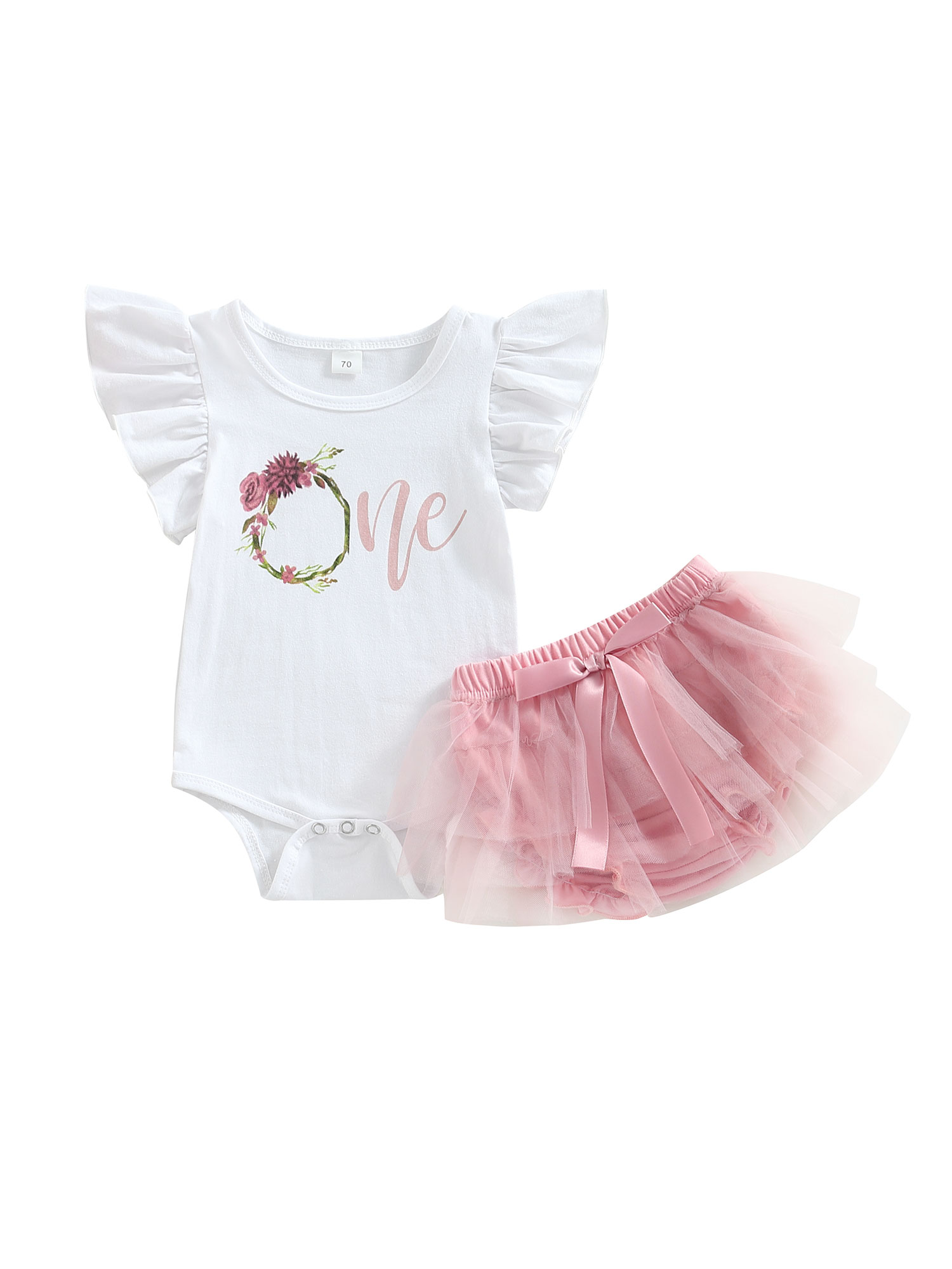 Franhais Newborn Baby Romper Outfits, Infant Fly Sleeve Wreath ...
