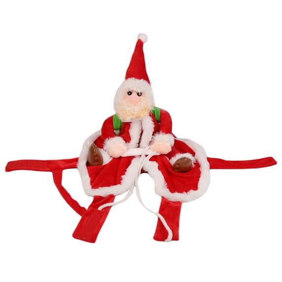 Franhais Santa Riding Dog Costume Pet Christmas Outfit Cosplay Clothes for Cat Party Decoration Supplies