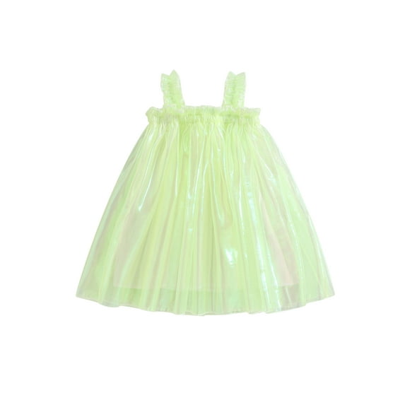 Franhais Toddler Girls Summer Sling Dress Sleeveless Colorful Tulle Casual A-line Dresses