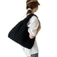 thumbnail image 1 of Franhais Women Canvas Shoulder Bag Large Capacity Bubble Tote Bag Handbag Hobo Bag for Travel Daily Shopping, 1 of 8