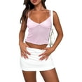 thumbnail image 1 of Franhais Women Casual Camisole, Spaghetti Straps V Neck Tulle Patchwork Slim Fit Summer Tops for Party Club, 1 of 4