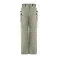 thumbnail image 1 of Franhais Women Casual Trousers, Low Waist Solid Color Multiple Pockets Wide Leg Loose Long Pants, 1 of 9