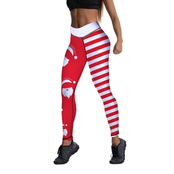 Franhais Women Christmas Leggings, Fashion Holiday Printed High Waist Compression Skinny Workout Athletic Pants