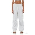 thumbnail image 1 of Franhais Women Drawstring Pants, Loose Side Big Pockets Solid Color Casual Summer Spring Trousers, 1 of 5
