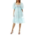 thumbnail image 1 of Franhais Women Elegant Prom Dresses, Sleeveless Lace Mesh Round Neck Formal Party A Line Dress, Pink/White, 1 of 9