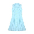 thumbnail image 1 of Franhais Women Long Dress, Sleeveless Turn-down Collar Button-down Casual Party Summer A-line Dress, 1 of 9