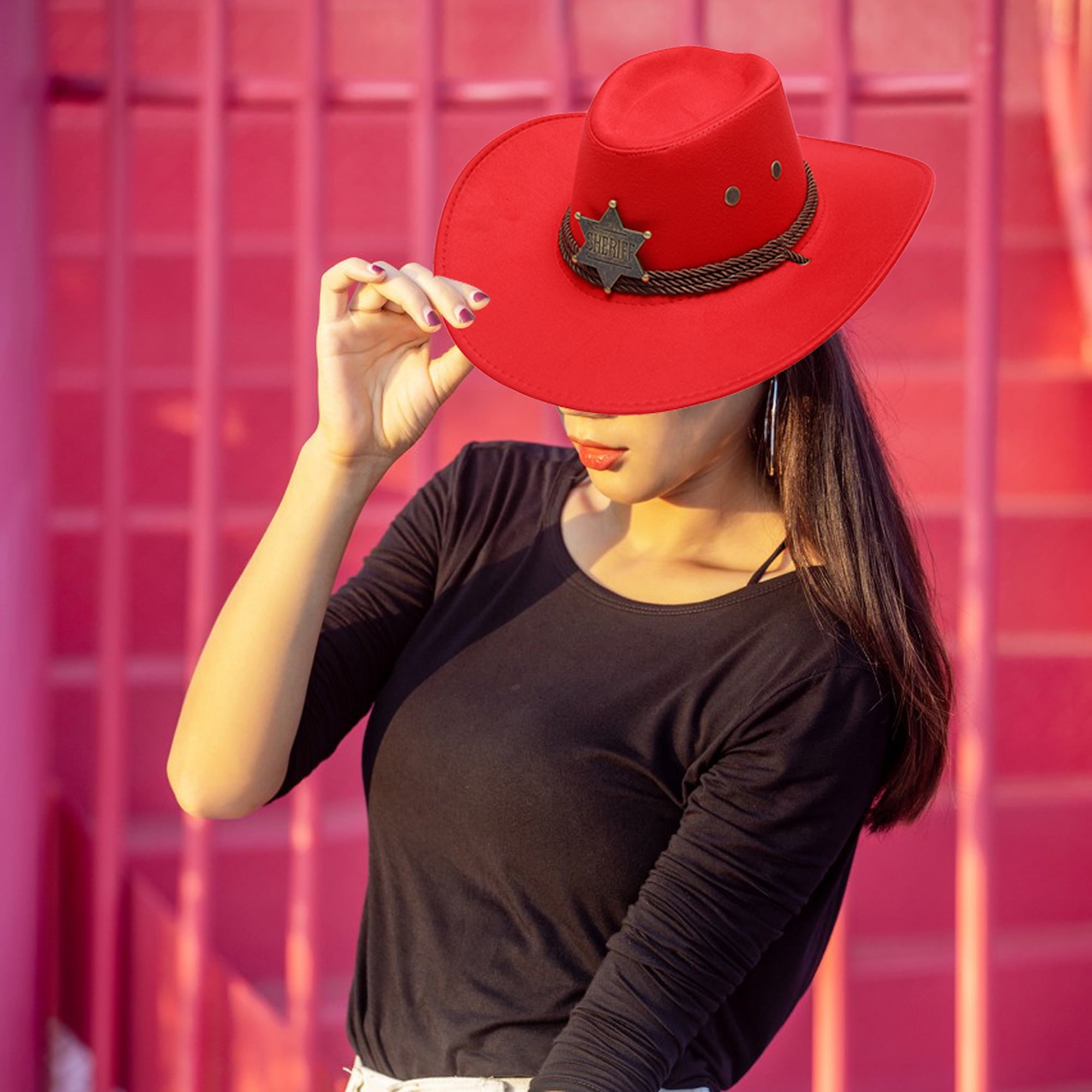 1696 Classic Wide Brim Women Men Western Style Cowboy Cowgirl Hats With Classic Western-Cowboy-Hat Men Womens Wide Brim Cowgirl Hats  main image 4