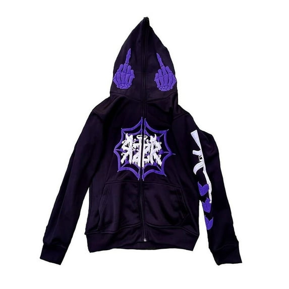 Franhais Women Men Loose Coat, Long Sleeve Hooded Pockets Spring Street Halloween Zipper Coat