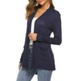 thumbnail image 1 of Franhais Women Simple Style Cardigan, Solid Color Long Sleeve Knitwear with Pockets, 1 of 5