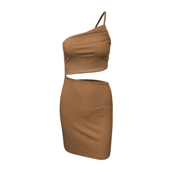 Franhais Women Slip Dress, Cold ShoulderTie-up Hollowed Bodycon Dress Slim Fit Summer Mini Dress