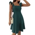thumbnail image 1 of Franhais Women Summer Slip Mini Dress, Fly Sleeve Square Neck Backless A-line Dress for Party, 1 of 6