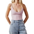 thumbnail image 1 of Franhais Women Women's Cotton Tank Top Solid Color U-Neck Sleeveless Sling Camisole Summer Slim Fit Vests Streetwear, 1 of 5