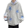 thumbnail image 1 of Franhais Women Zip Hoodies Star Pattern Casual Long Sleeve Sweatshirt Jacket with Pocket for Autumn Streetwear, 1 of 5