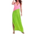 thumbnail image 1 of Franhais Women's Beach Smock, Sleeveless Backless Patch Color Sheer Beach Sun-Proof Dress, 1 of 6