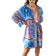 thumbnail image 1 of Franhais Women’s Casual Long Sleeve Dress Vintage Abstract Printing Single-breasted Mid-length Dress, 1 of 5