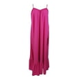 thumbnail image 1 of Franhais Women's Sleeveless Long Dress, Spaghetti Strap Solid Color Tie-Up Backless Side Pockets Loose Fit Holiday Dress, 1 of 6