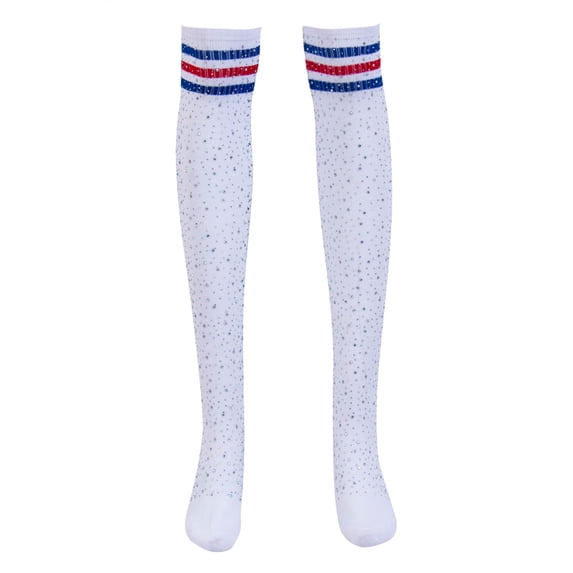 Franhais Women's Sports Socks, Striped Over Knee Thigh High Socks for Daily