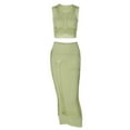 thumbnail image 1 of Franhais Women's Summer Fashion Outfit Solid Color Sleeveless O Neck Vest + Skinny Hollow Out Skirt, 1 of 9