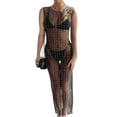 thumbnail image 1 of Franhais Women's Sunscreen Cover-Up Dresses, Sleeveless Pearls Sheer Summer Beachwear Holiday Midi/Maxi, 1 of 9