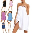 thumbnail image 1 of Franhais Women's Towel Wrap Bathrobe Soft Adjustable Spa Robe with Hair Shower Cap for Gym and Shower, 1 of 7