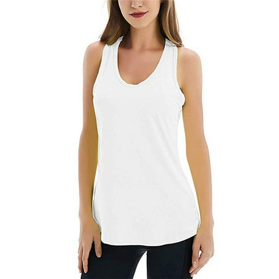 Franhais Womens Compression Base Layer Dry Fit Tank Top White/ Black/ Royal Blue