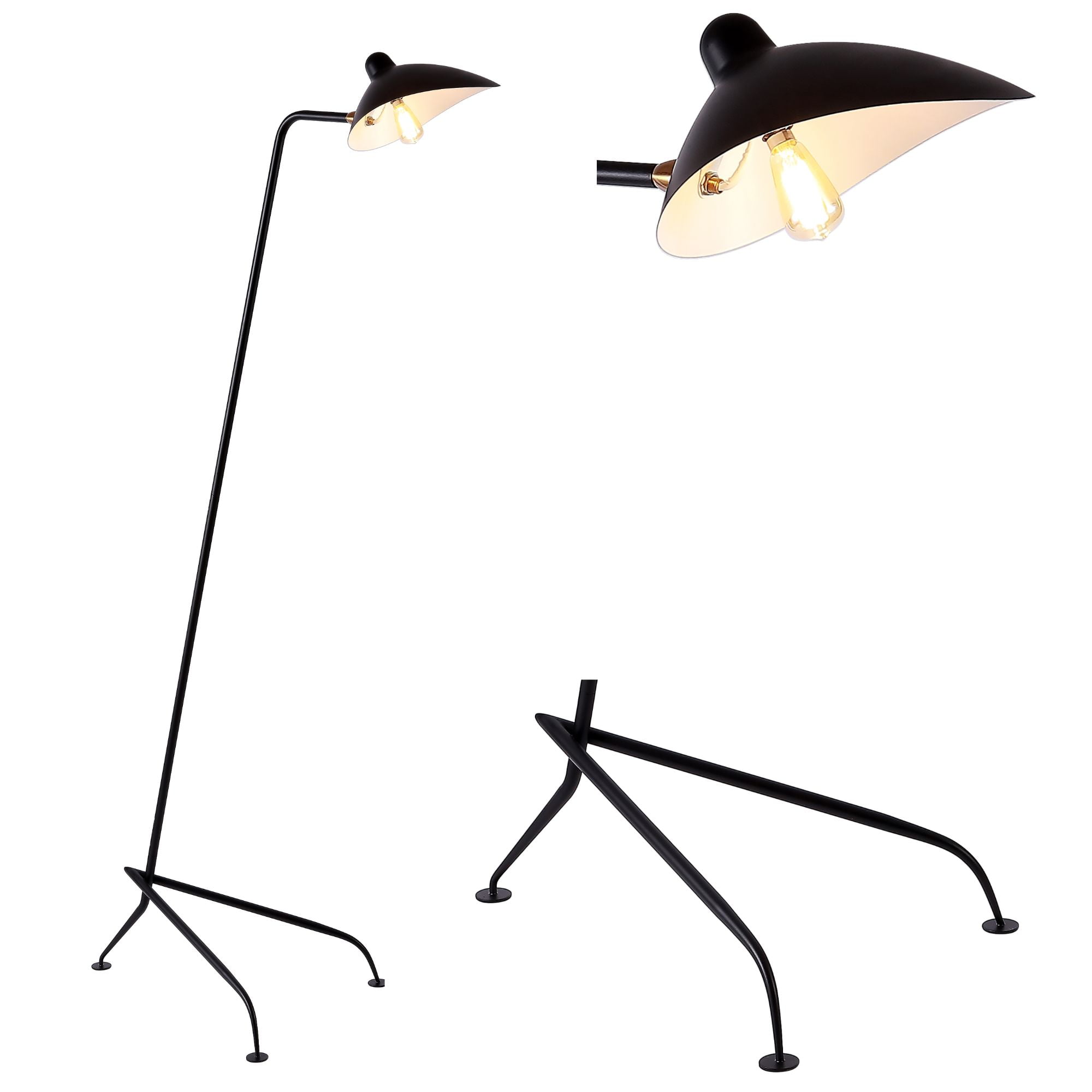 Edison 62" Black Brushed Metal LED Floor Lamp