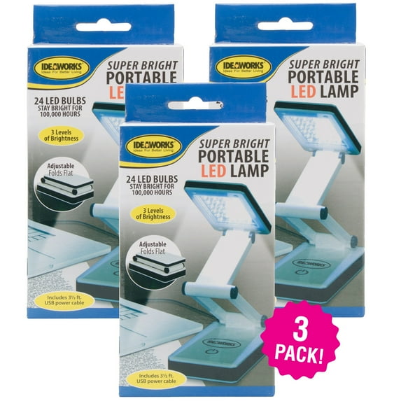 Frank A. Edmunds Super Bright Portable LED Lamp, Multipack of 3