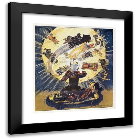 Frank Arthur Nankivell 12x13 Black Modern Framed Museum Art Print Titled - The Moths and the Flame (1907)