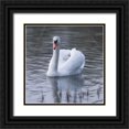 thumbnail image 1 of Frank, Assaf 12x12 Black Ornate Wood Framed with Double Matting Museum Art Print Titled - A Swan in a Lake, 1 of 4