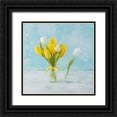 thumbnail image 1 of Frank, Assaf 12x12 Black Ornate Wood Framed with Double Matting Museum Art Print Titled - Fresh Tulips in glass bottle, 1 of 4