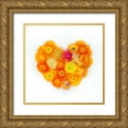 thumbnail image 1 of Frank, Assaf 12x12 Gold Ornate Wood Framed with Double Matting Museum Art Print Titled - Heart made of flowers, 1 of 4