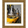 thumbnail image 1 of Frank, Assaf 12x14 Gold Ornate Wood Framed with Double Matting Museum Art Print Titled - Cabs on Broadway, Times square, New York, 1 of 4