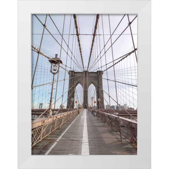 Frank, Assaf 12x14 White Modern Wood Framed Museum Art Print Titled - Brooklyn bridge, New York