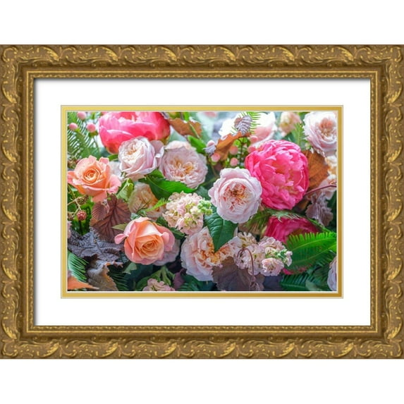 Frank, Assaf 14x11 Gold Ornate Wood Framed with Double Matting Museum Art Print Titled - Mixed flowers